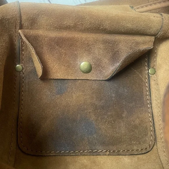 Patricia Nash Boho Western Hippie Burnished Leather Suede Cognac Casape Backpack